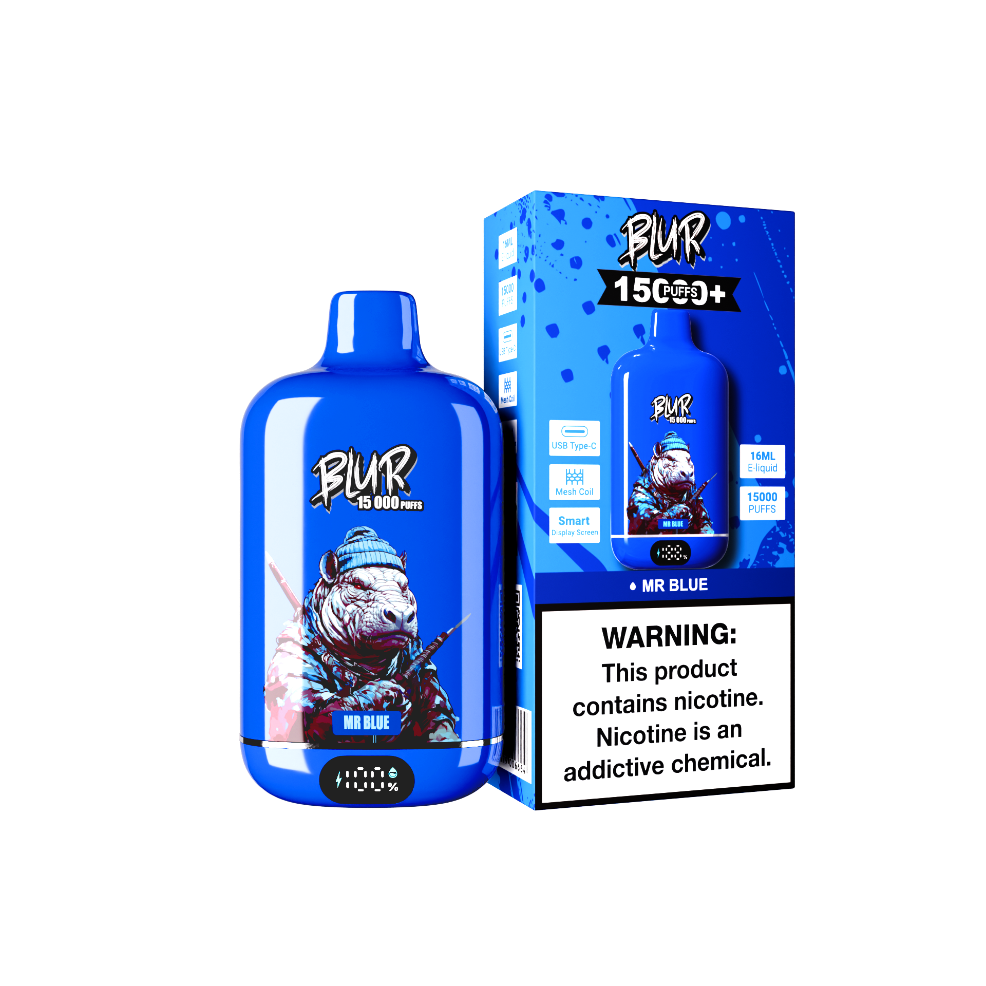 Blur 15K Puffs Mr Blue